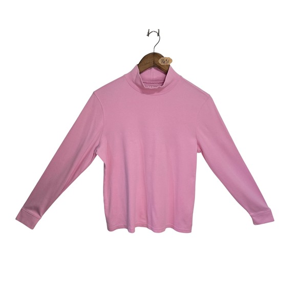 L.L. Bean Tops - LL Bean Womens Mock Neck Long Sleeve Knit Top Pink Size M 1651 SA4